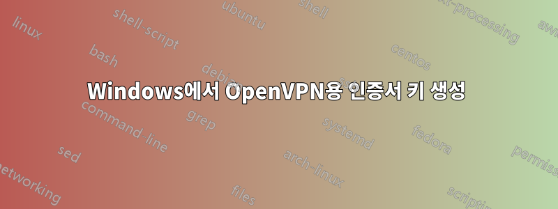 Windows에서 OpenVPN용 인증서 키 생성