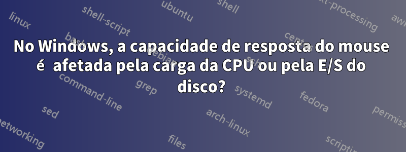 No Windows, a capacidade de resposta do mouse é afetada pela carga da CPU ou pela E/S do disco?