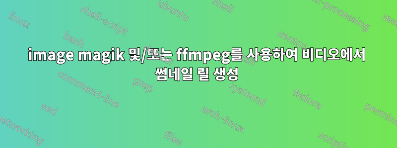 image magik 및/또는 ffmpeg를 사용하여 비디오에서 썸네일 릴 생성