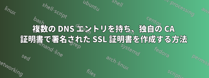 複数の DNS エントリを持ち、独自の CA 証明書で署名された SSL 証明書を作成する方法