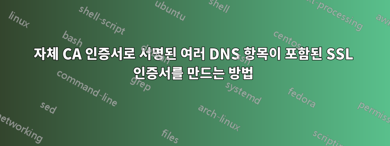 자체 CA 인증서로 서명된 여러 DNS 항목이 포함된 SSL 인증서를 만드는 방법