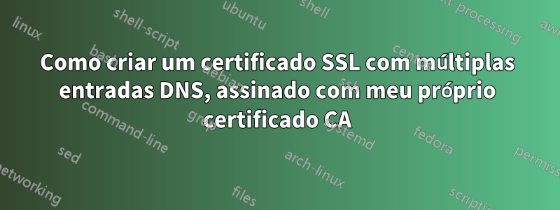 Como criar um certificado SSL com múltiplas entradas DNS, assinado com meu próprio certificado CA