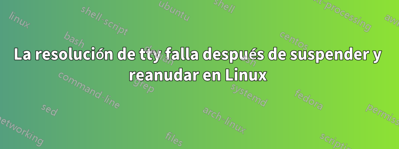 La resolución de tty falla después de suspender y reanudar en Linux