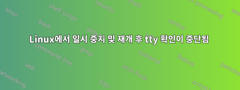 Linux에서 일시 중지 및 재개 후 tty 확인이 중단됨