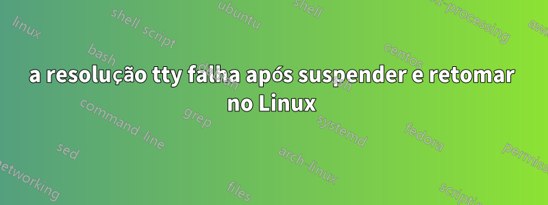 a resolução tty falha após suspender e retomar no Linux