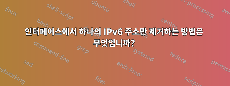 인터페이스에서 하나의 IPv6 주소만 제거하는 방법은 무엇입니까?