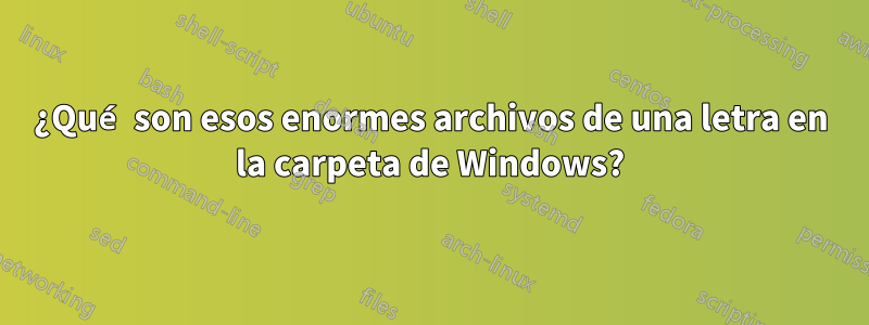 ¿Qué son esos enormes archivos de una letra en la carpeta de Windows?