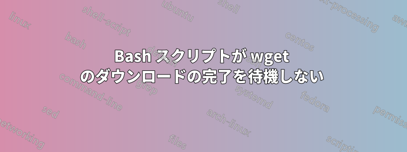 Bash スクリプトが wget のダウンロードの完了を待機しない