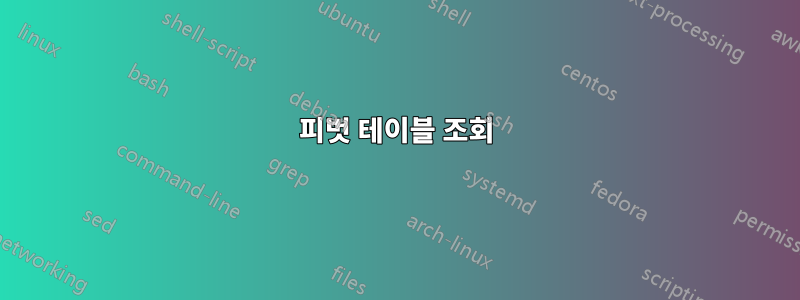 피벗 테이블 조회