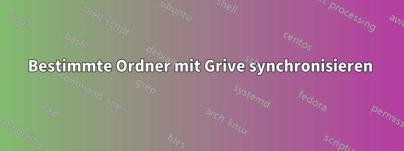 Bestimmte Ordner mit Grive synchronisieren