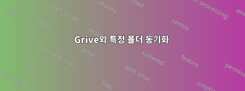 Grive와 특정 폴더 동기화