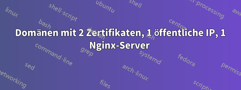 2 Domänen mit 2 Zertifikaten, 1 öffentliche IP, 1 Nginx-Server