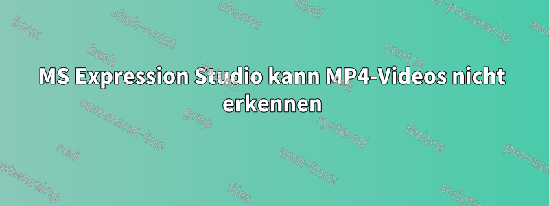 MS Expression Studio kann MP4-Videos nicht erkennen