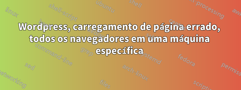 Wordpress, carregamento de página errado, todos os navegadores em uma máquina específica