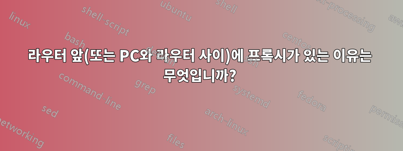 라우터 앞(또는 PC와 라우터 사이)에 프록시가 있는 이유는 무엇입니까?