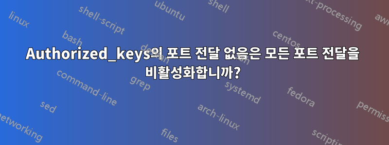 Authorized_keys의 포트 전달 없음은 모든 포트 전달을 비활성화합니까?