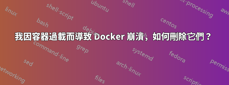 我因容器過載而導致 Docker 崩潰，如何刪除它們？