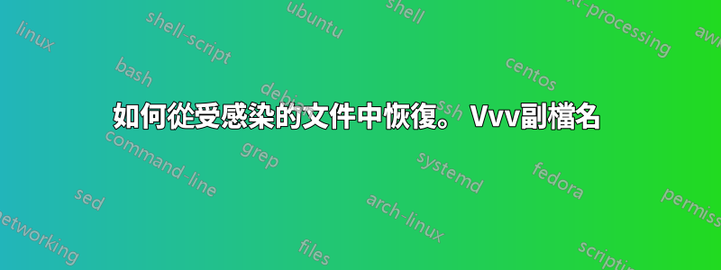 如何從受感染的文件中恢復。 Vvv副檔名