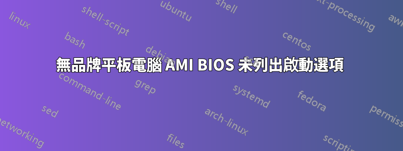 無品牌平板電腦 AMI BIOS 未列出啟動選項