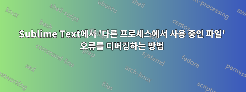 Sublime Text에서 '다른 프로세스에서 사용 중인 파일' 오류를 디버깅하는 방법