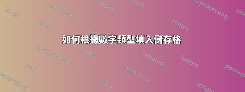 如何根據數字類型填入儲存格