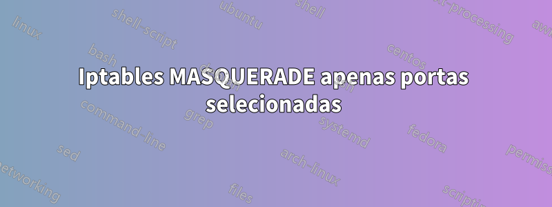 Iptables MASQUERADE apenas portas selecionadas