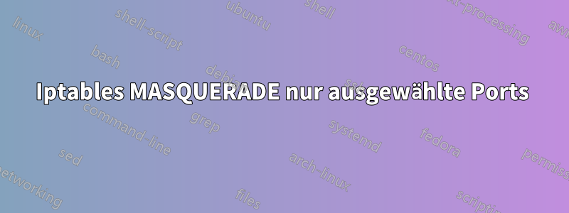 Iptables MASQUERADE nur ausgewählte Ports