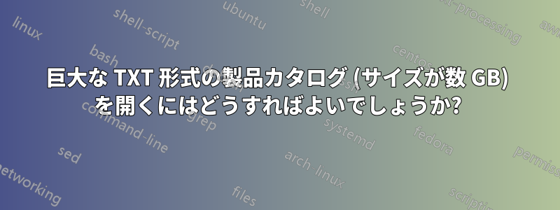 巨大な TXT 形式の製品カタログ (サイズが数 GB) を開くにはどうすればよいでしょうか?