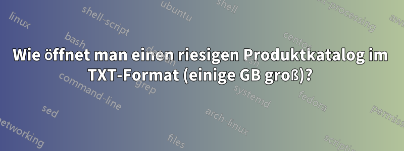 Wie öffnet man einen riesigen Produktkatalog im TXT-Format (einige GB groß)?