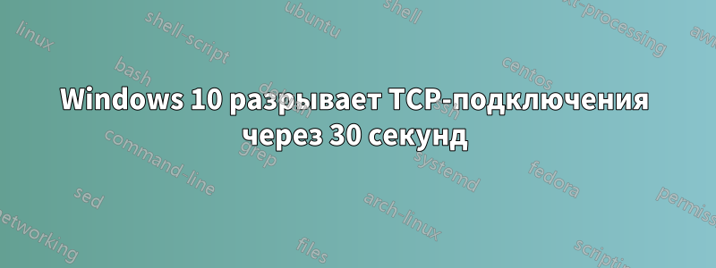 Windows 10 разрывает TCP-подключения через 30 секунд
