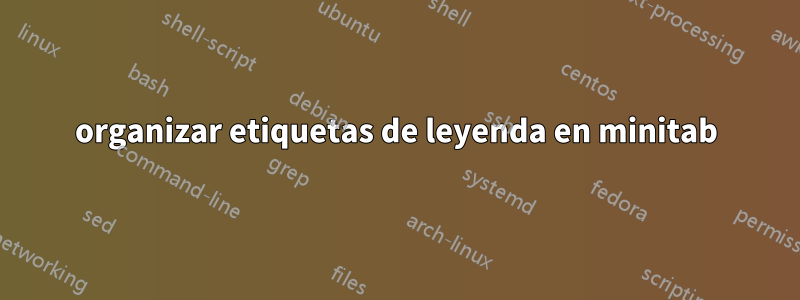 organizar etiquetas de leyenda en minitab