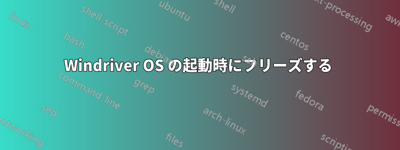 Windriver OS の起動時にフリーズする