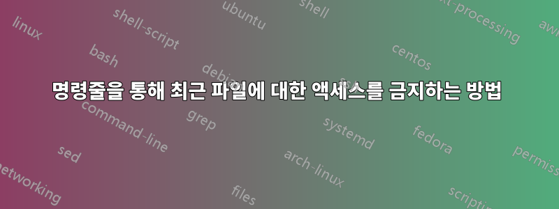 명령줄을 통해 최근 파일에 대한 액세스를 금지하는 방법