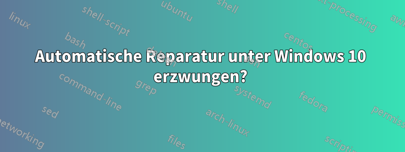 Automatische Reparatur unter Windows 10 erzwungen?