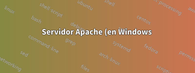 Servidor Apache (en Windows): no se puede conectar cuando no se conecta a través de LAN
