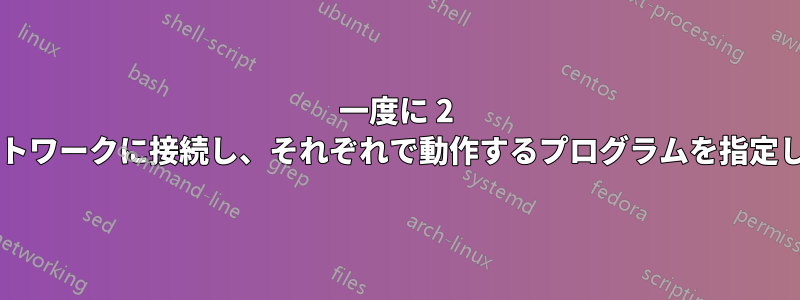 一度に 2 つのネットワークに接続し、それぞれで動作するプログラムを指定しますか?