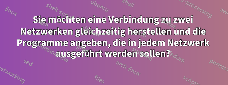 Sie möchten eine Verbindung zu zwei Netzwerken gleichzeitig herstellen und die Programme angeben, die in jedem Netzwerk ausgeführt werden sollen?