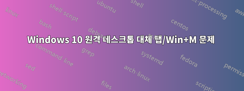 Windows 10 원격 데스크톱 대체 탭/Win+M 문제