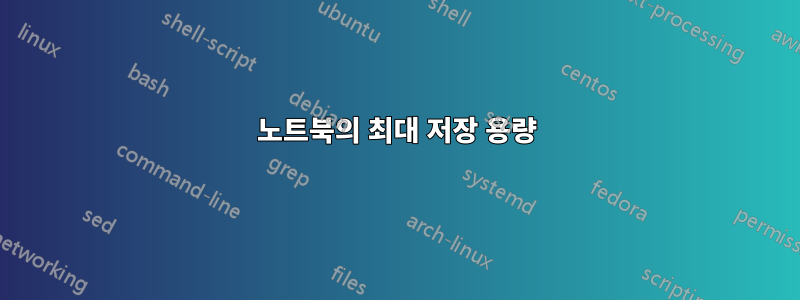 노트북의 최대 저장 용량