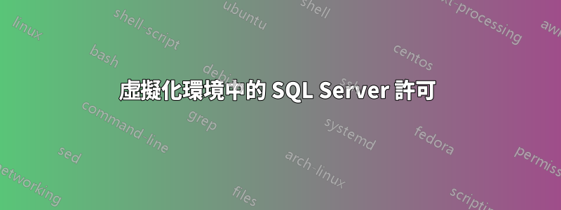 虛擬化環境中的 SQL Server 許可
