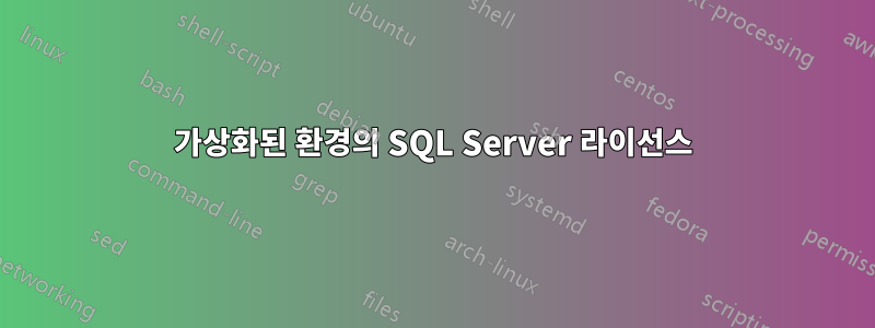 가상화된 환경의 SQL Server 라이선스