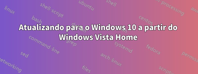 Atualizando para o Windows 10 a partir do Windows Vista Home