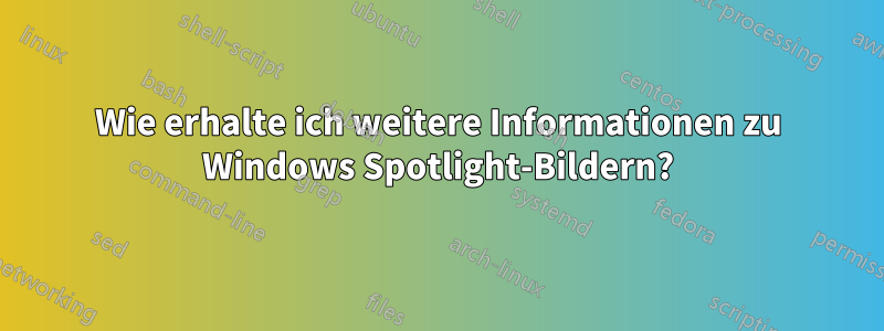 Wie erhalte ich weitere Informationen zu Windows Spotlight-Bildern?