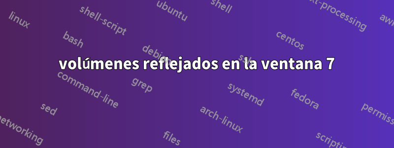 3 volúmenes reflejados en la ventana 7