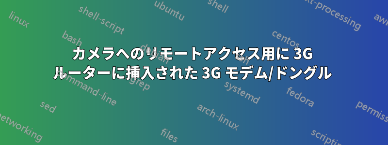 カメラへのリモートアクセス用に 3G ルーターに挿入された 3G モデム/ドングル