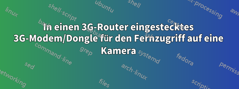 In einen 3G-Router eingestecktes 3G-Modem/Dongle für den Fernzugriff auf eine Kamera