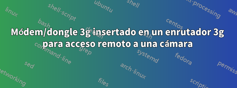 Módem/dongle 3g insertado en un enrutador 3g para acceso remoto a una cámara