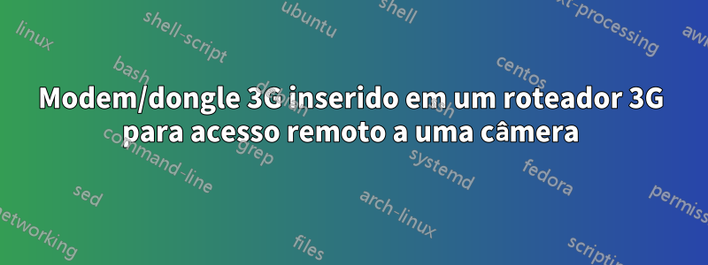 Modem/dongle 3G inserido em um roteador 3G para acesso remoto a uma câmera