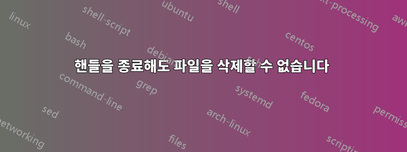 핸들을 종료해도 파일을 삭제할 수 없습니다