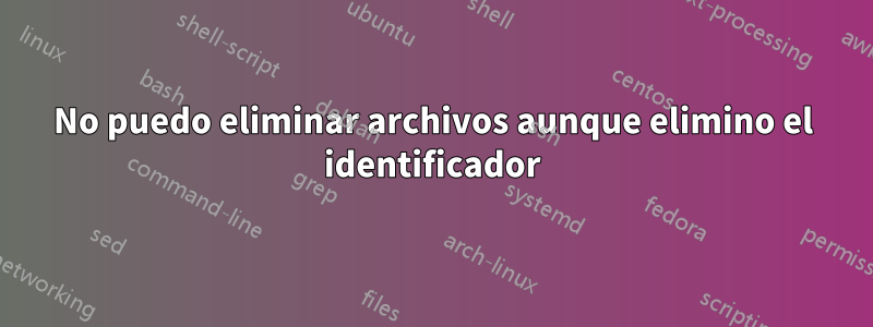 No puedo eliminar archivos aunque elimino el identificador